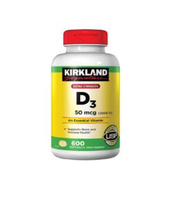 کپسول‌ ویتامین D3 کرکلند سیگنچر اکسترا ۲۰۰۰ واحد (۶۰۰ عددی) | Kirkland Signature Extra Strength D3 50 mcg
