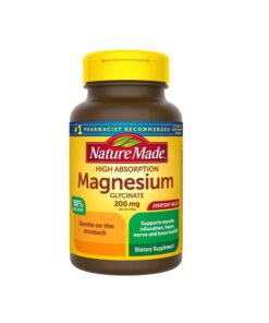 منیزیم گلیسینات 200 میلی گرم نیچرمید | Nature Made High Absorption Magnesium Glycinate