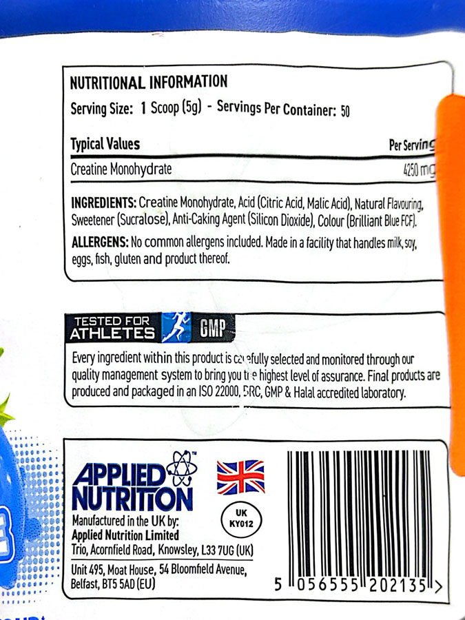 کراتین مونوهیدرات طعمدار اپلاید Applied Nutrition Creatine Monohydrate 250gr کراتین مونوهیدرات طعمدار اپلاید Applied Nutrition Creatine Monohydrate 250gr
