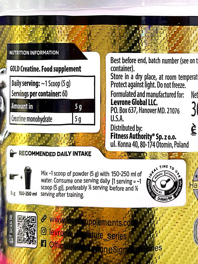 کراتین مونوهیدرات گلد کوین لورون (۳۰۰g) | KEVIN LEVRONE GOLD CREATINE کراتین مونوهیدرات گلد کوین لورون (۳۰۰g) | KEVIN LEVRONE GOLD CREATINE