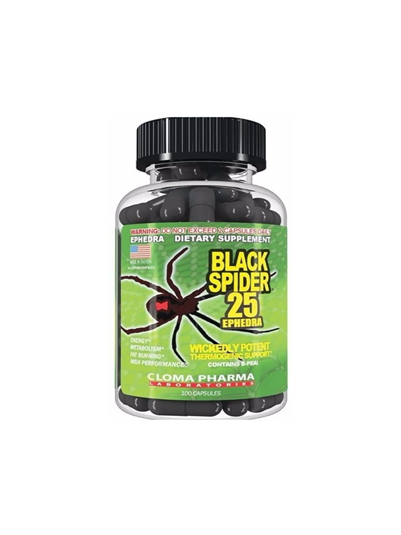 قرص چربی سوز بلک اسپایدر 25 کلوما فارما (100عددی) | BLACK SPIDER 25 Cloma Pharma