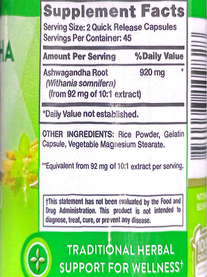 عصاره ریشه آشواگاندا نیچرز تروث (90عددی) | Nature’s Truth Ashwagandha Root عصاره ریشه آشواگاندا نیچرز تروث (90عددی) | Nature’s Truth Ashwagandha Root