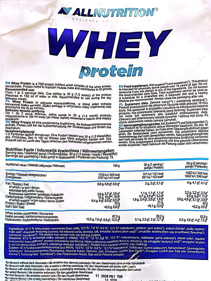 پروتئین وی آل ناتریشن کیسه ای | (۲kg) whey protein allnutrition پروتئین وی آل ناتریشن کیسه ای | (۲kg) whey protein allnutrition