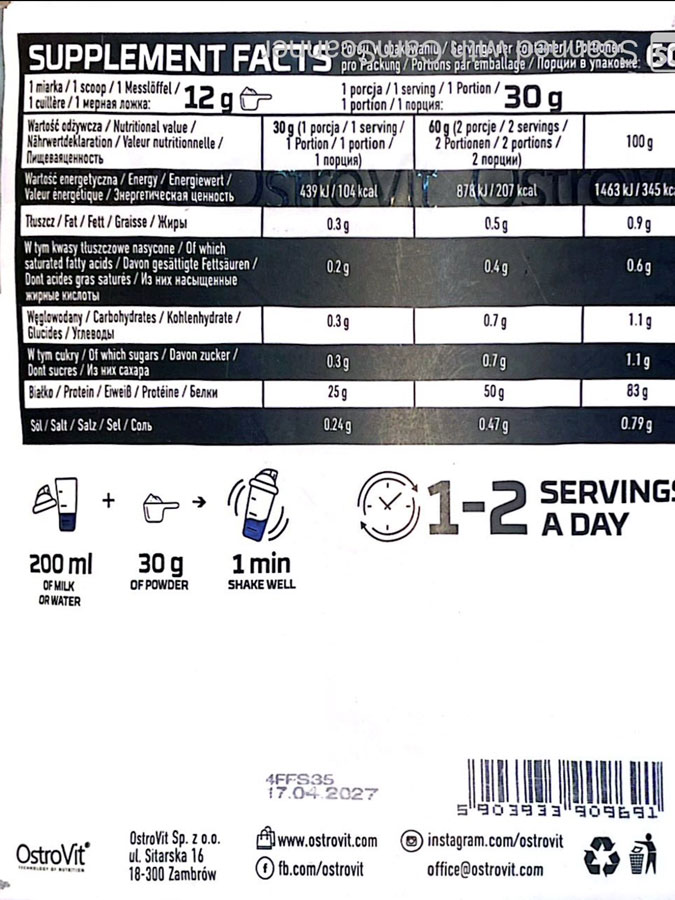 پروتئین وی ایزوله استروویت (1.8kg) | Ostrovit Whey Iso 100% پروتئین وی ایزوله استروویت (1.8kg) | Ostrovit Whey Iso 100%
