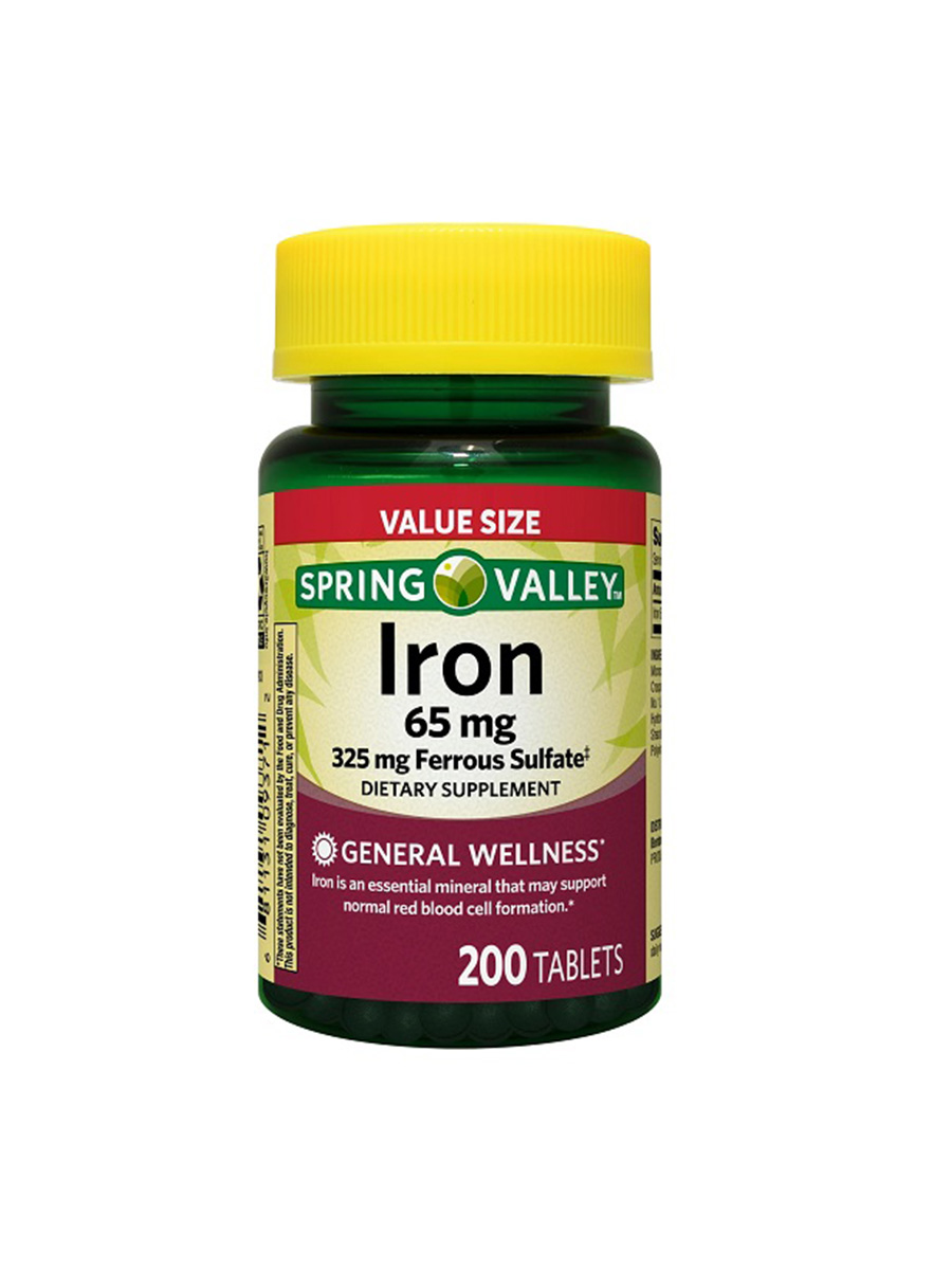 قرص-آهن-اسپرینگ-والی-65-میلی-گرم-200-عدد-Spring-Valley-Iron قرص آهن اسپرینگ والی 65 میلی گرم (200عددی) | Spring Valley Iron 65mg