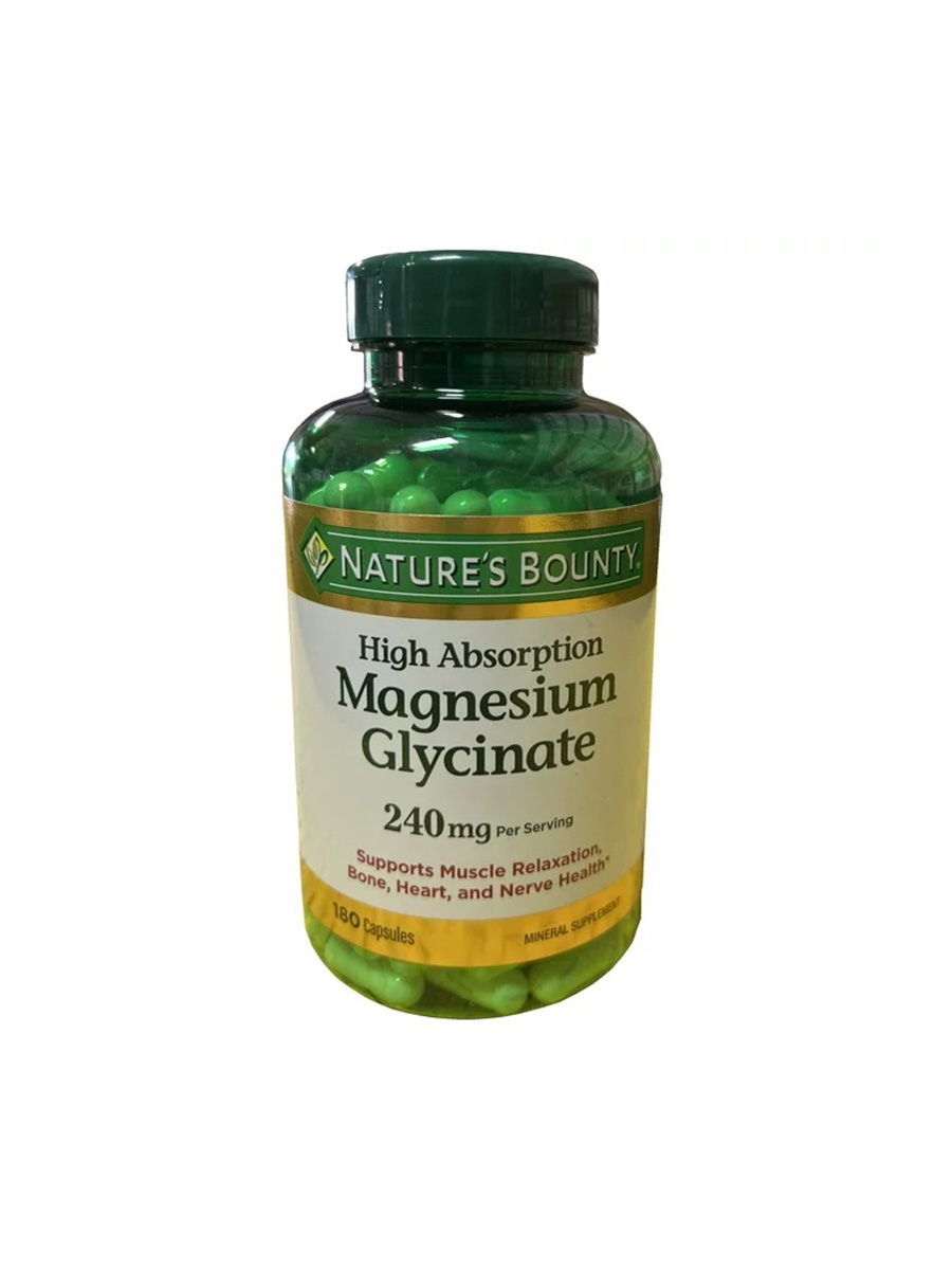 منیزیم گلیسینات نیچرز بونتی (180عددی) | Nature’s Bounty Magnesium Glycinate