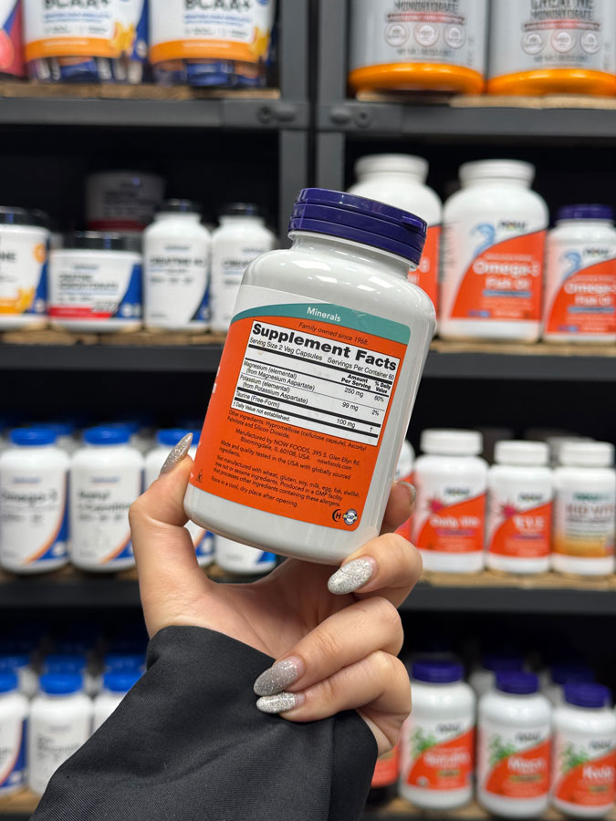 منیزیوم پتاسیوم اسپارتات ناو. منیزیم و پتاسیم آسپارتات ناو فودز (120عددی) | NOW Foods Magnesium & Potassium Aspartate