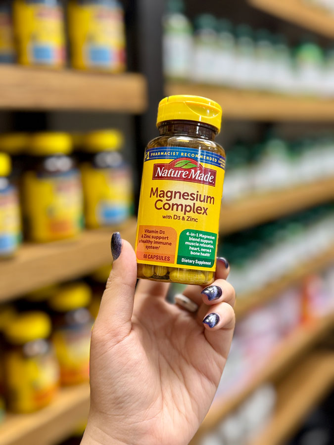 منیزیم-کمپلکس-نیچرمید…. منیزیم کمپلکس با ویتامین D3 و زینک 90 عددی نیچرمید | Nature Made Magnesium Complex