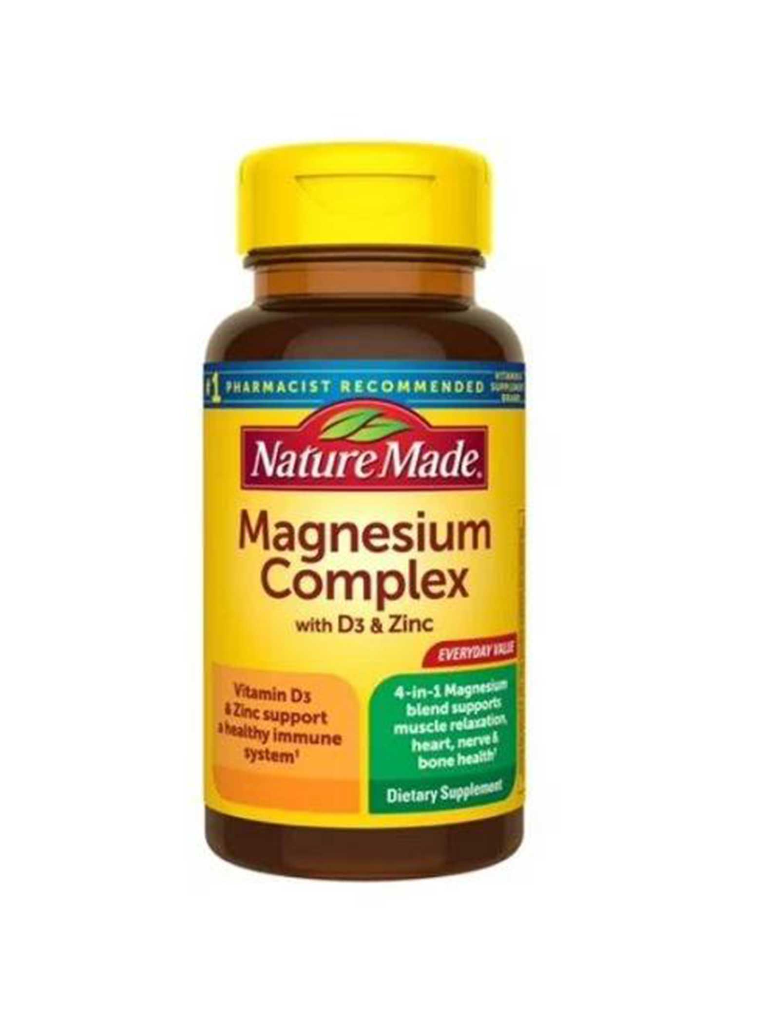منیزیم کمپلکس با ویتامین D3 و زینک 90 عددی نیچرمید | Nature Made Magnesium Complex منیزیم کمپلکس با ویتامین D3 و زینک 90 عددی نیچرمید | Nature Made Magnesium Complex